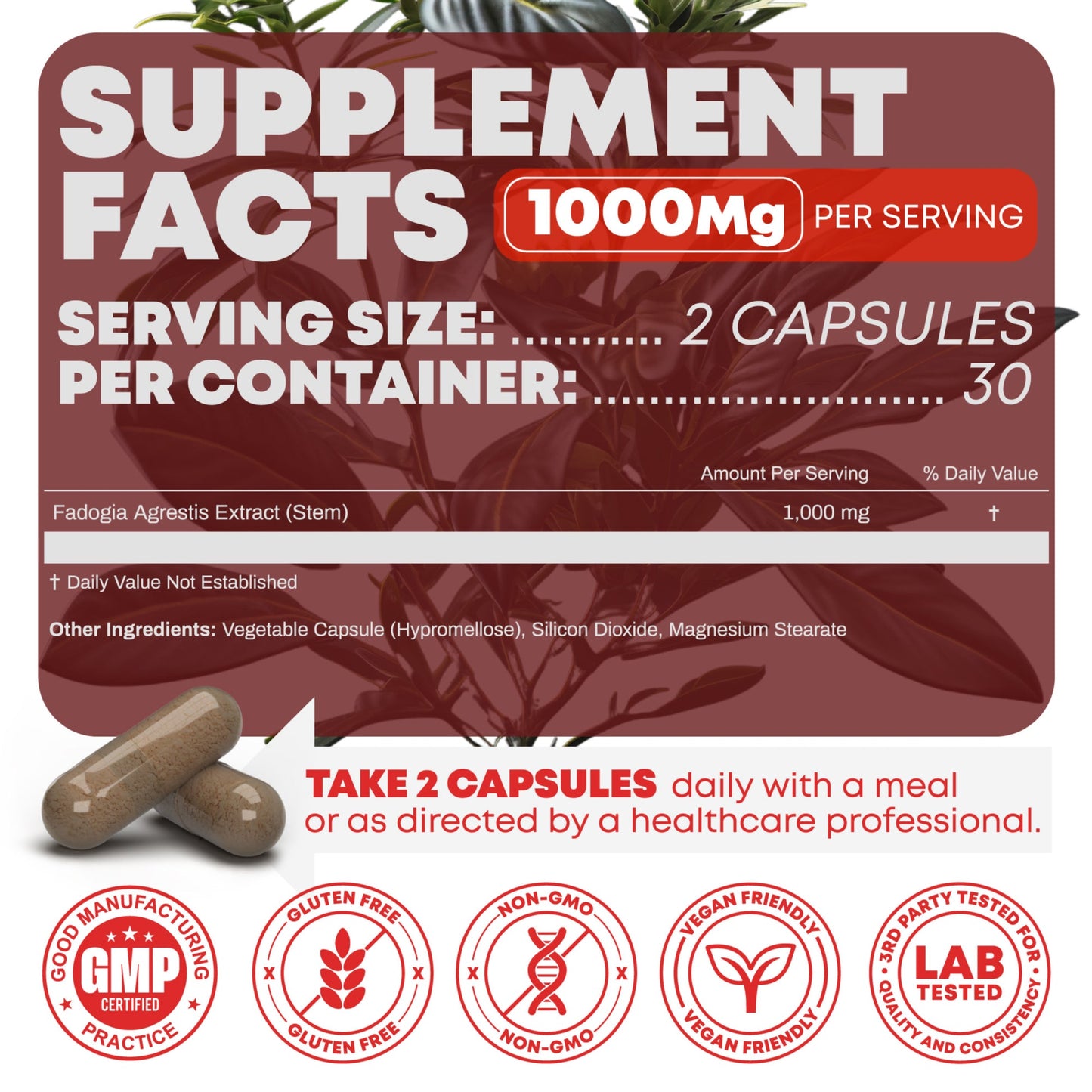 Fadogia Agrestis Supplement 1000mg
